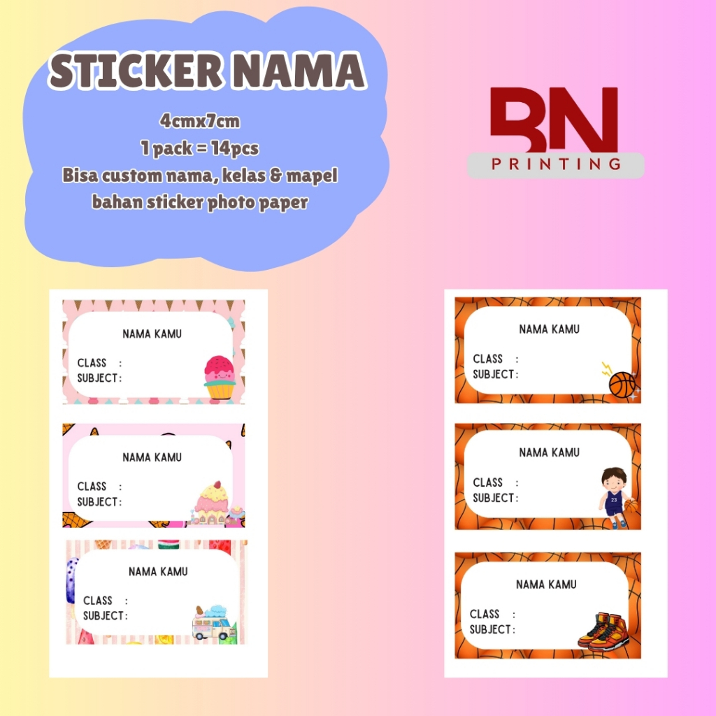 

Stiker Label Custom Nama Buku Aesthetic | Label Buku | Stiker Mata Pelajaran | Isi 15 Pcs