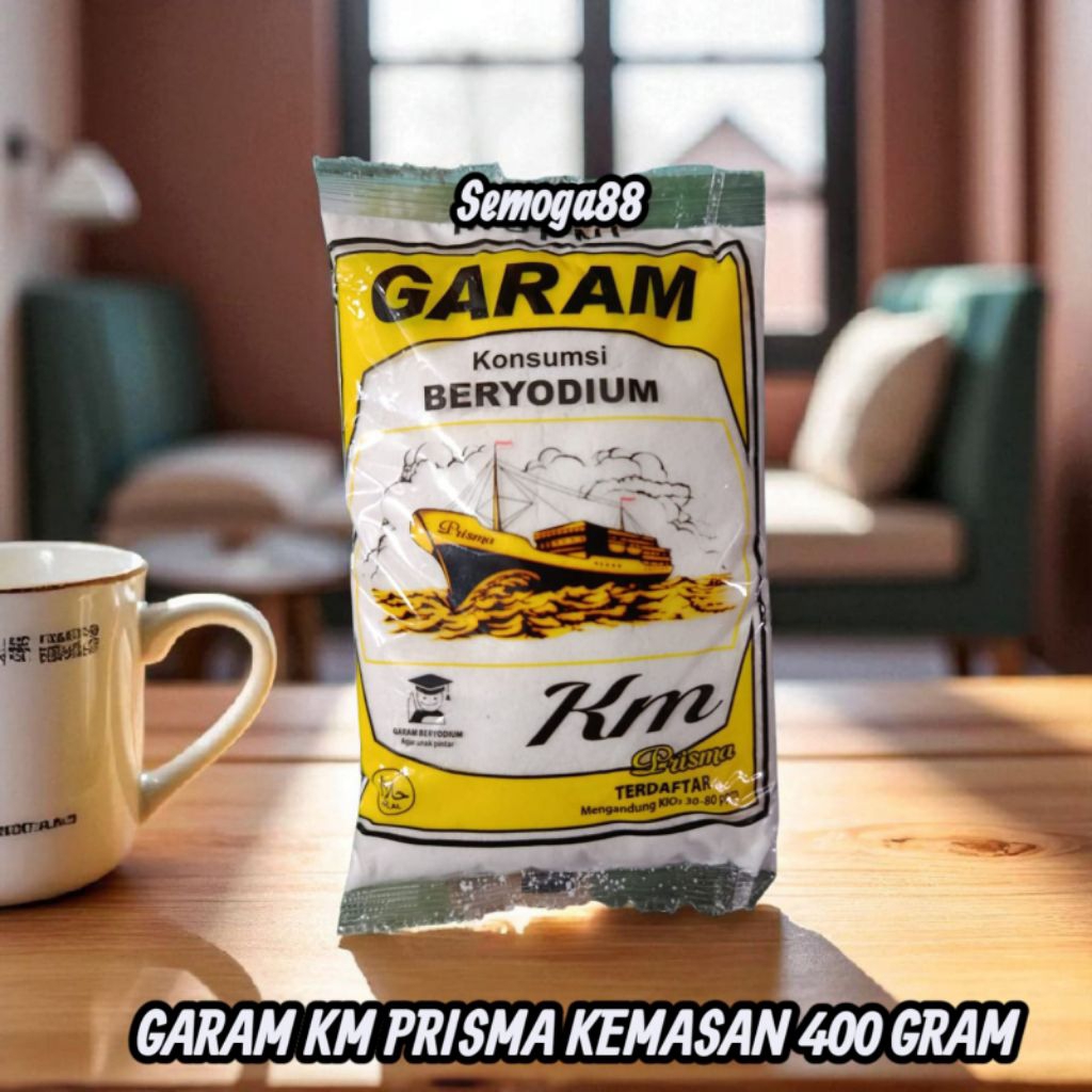 

GARAM DAPUR CAP KM PRISMA KEMASAN 400 GRAM / GARAM BERYODIUM / GARAM MASAK / GAREM / GARAM