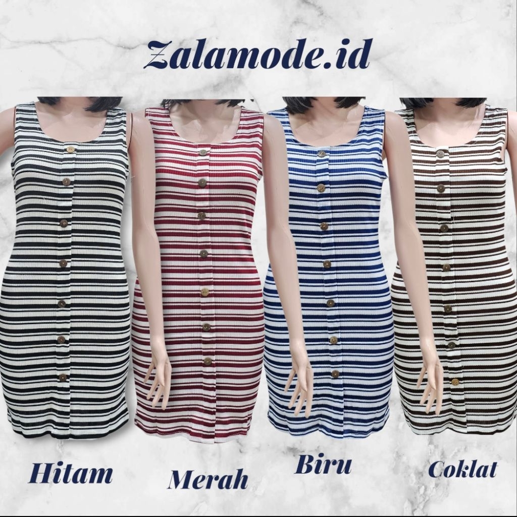 Dress body line lwanita motif salur a685ba