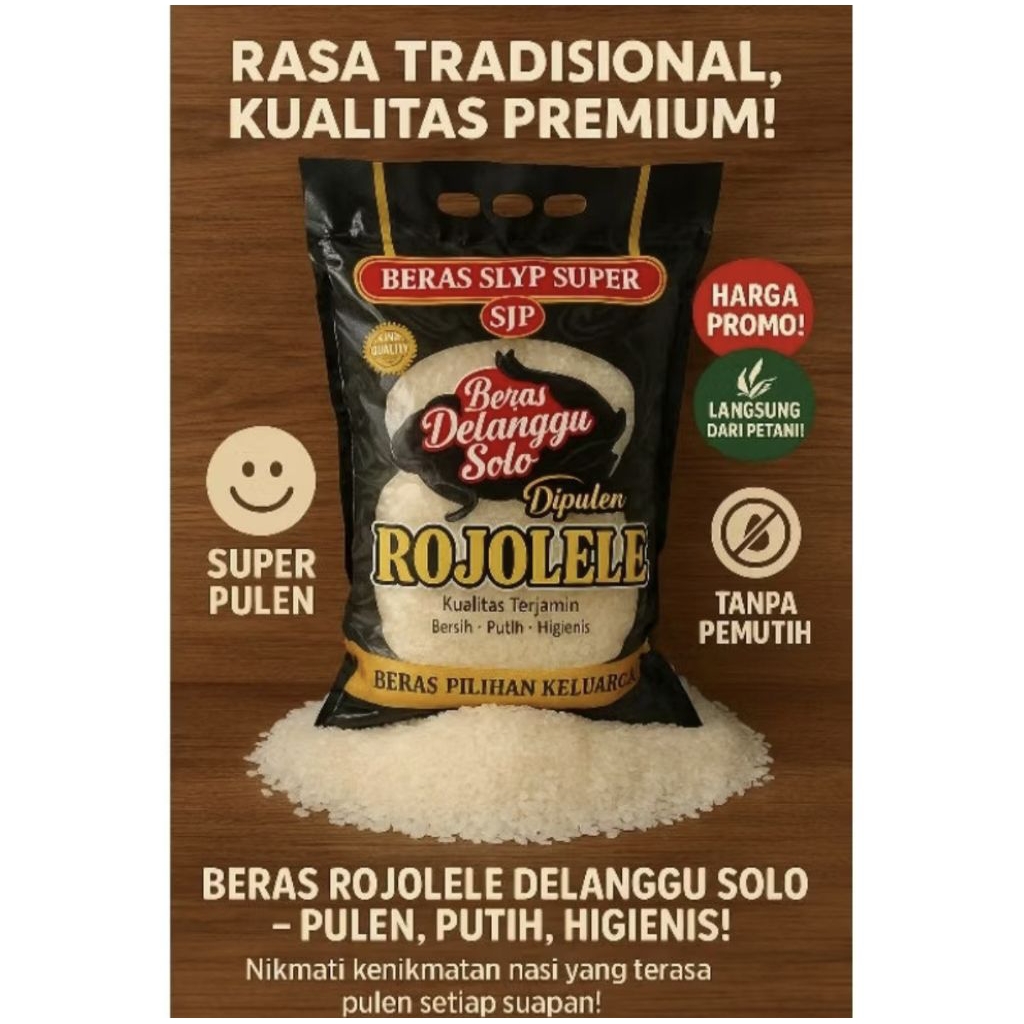 

Beras ROJOLELE 5 liter , Beras Enak , Punel , dan Putih tanpa pengawet ( JAWA TIMUR )