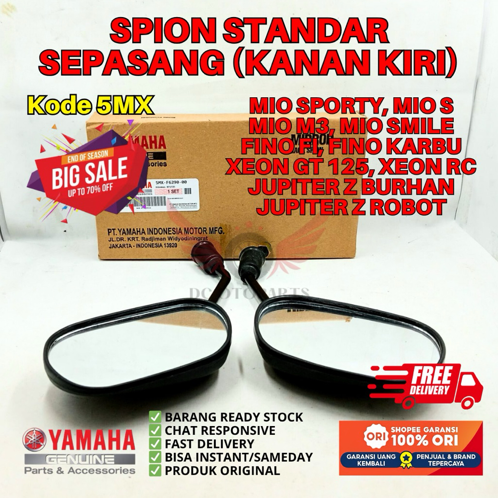5MX/5TL SPION MIO SPORTY ORIGINAL YAMAHA GENUINE PARTS, SPION ORIGINAL FINO FI, SPION XEON ORIGINAL,