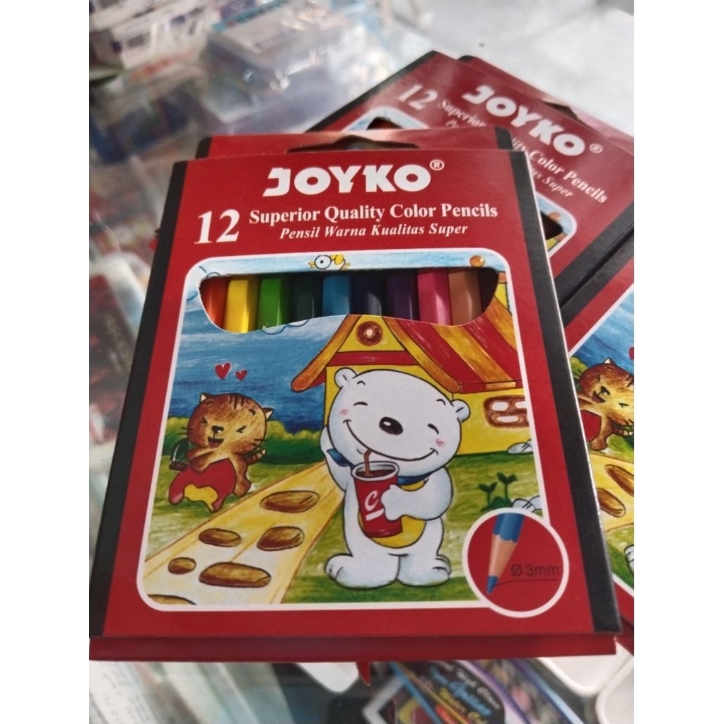 

PENSIL WARNA JOYKO PENDEK ll Superior Quality Color Pencils // isi 12 warna Kayu Stationery