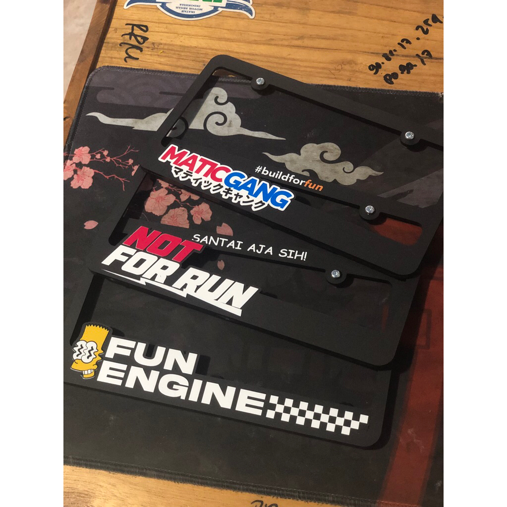 frame plat nomor motor model jdm