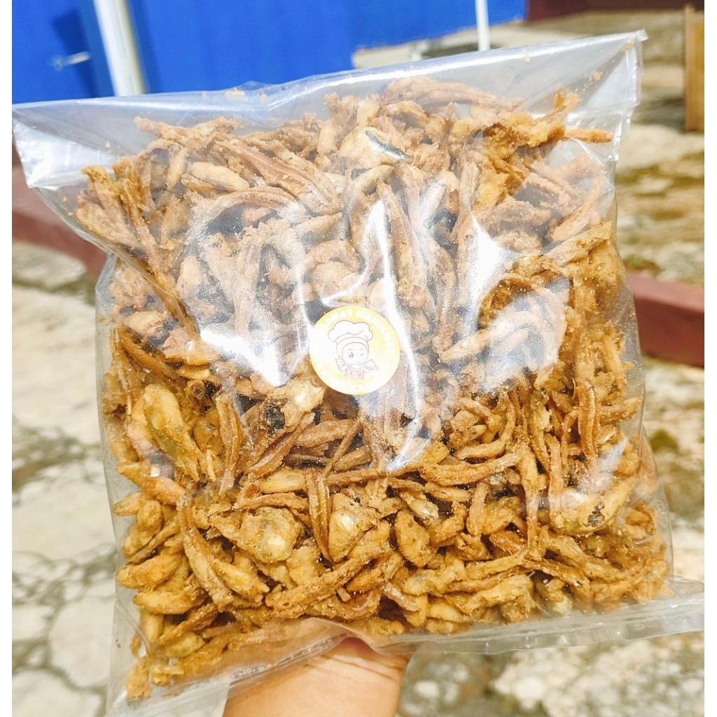

Teri Ikan Asin Crispy. asin gurih renyah extra daun jeruk. 500 gram