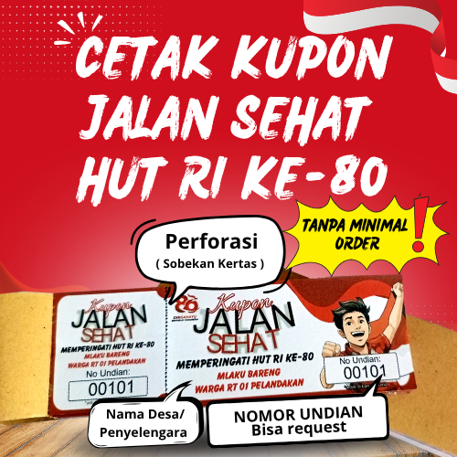 Kupon Undian / Doorprize Jalan Sehat / Santai 17 Agustus HUT RI Ke 80