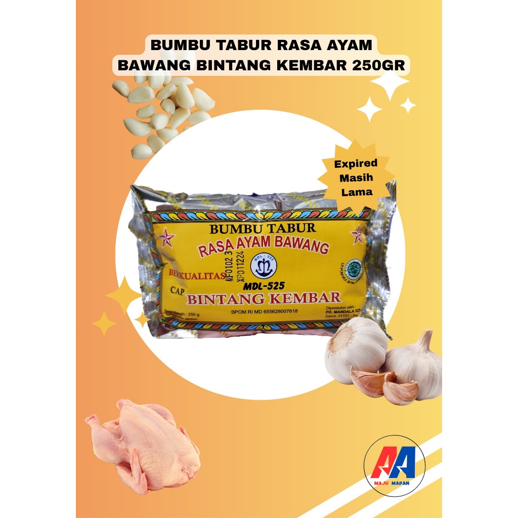 

Bumbu Atom Ayam Bawang Cap Bintang Kembar 250gr