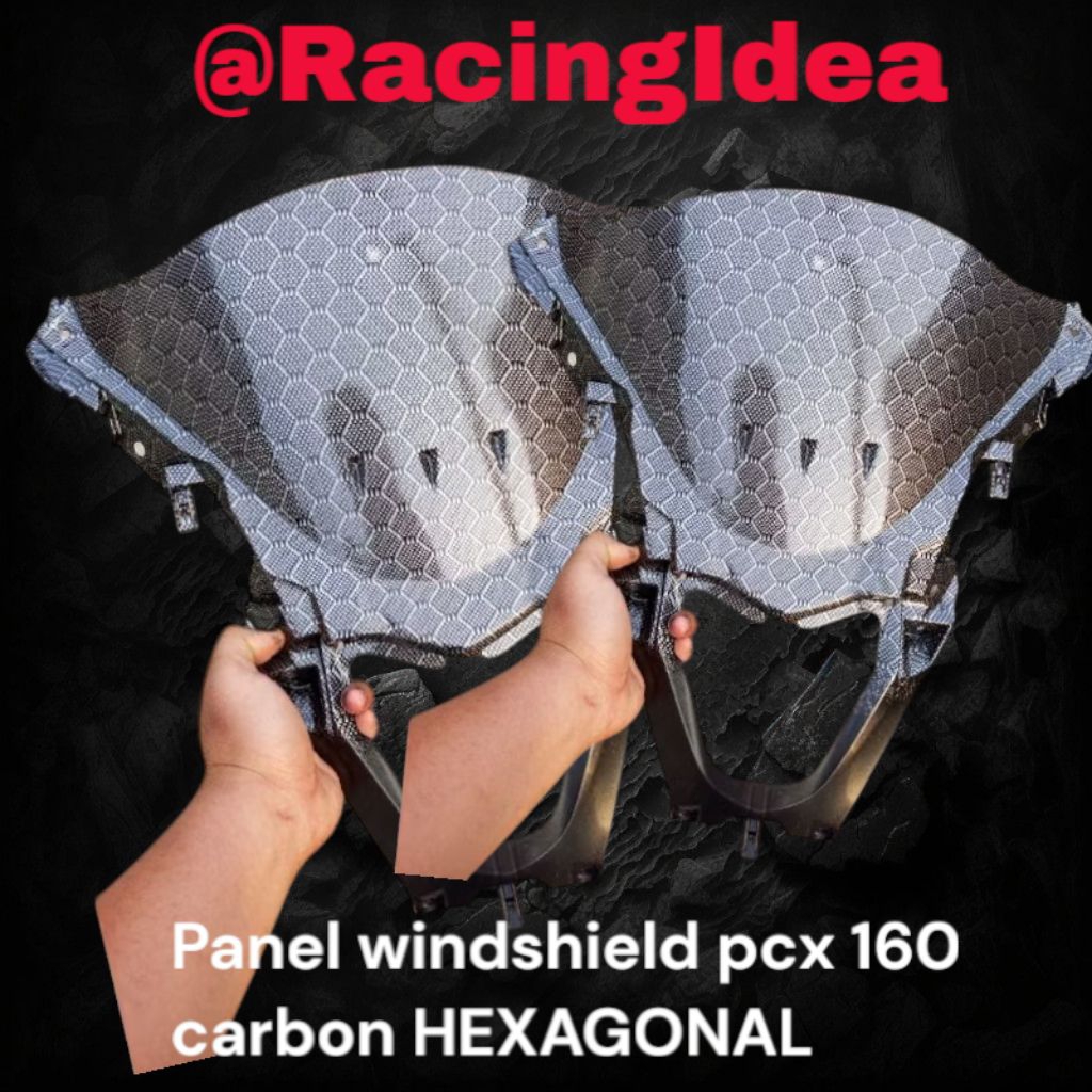 Cover Windshield depan Visor depan pcx 160 carbon dasi pcx 160 carbon wtp HEXAGONAL