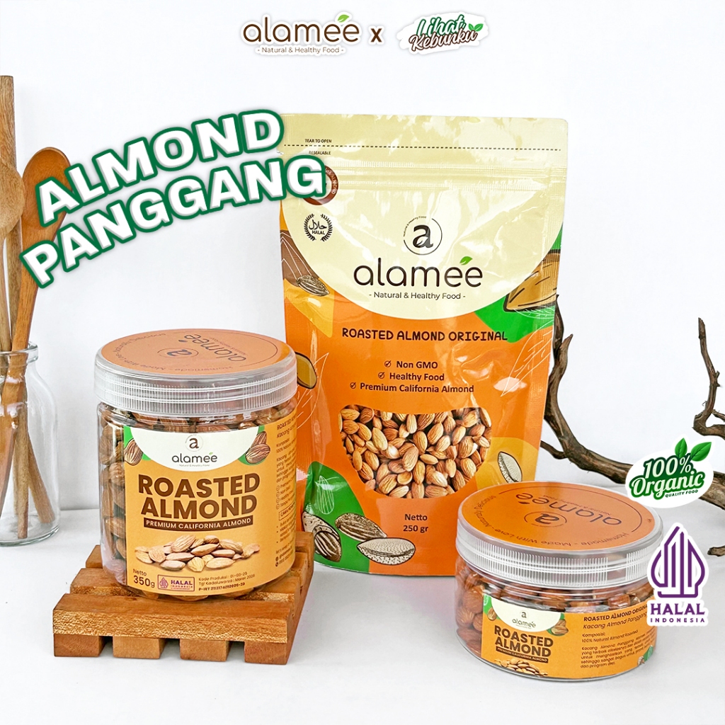 

ALAMEE Kacang Almond Panggang Roasted Almon Grade A California LIHAT KEBUNKU