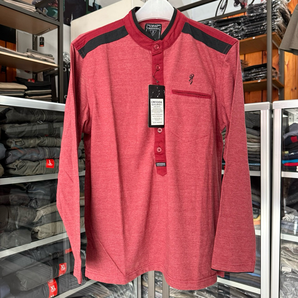 CUCI GUDANG Kaos Polo Cressida Lengan Panjang  | Kaos Polo Cressida Pria Original