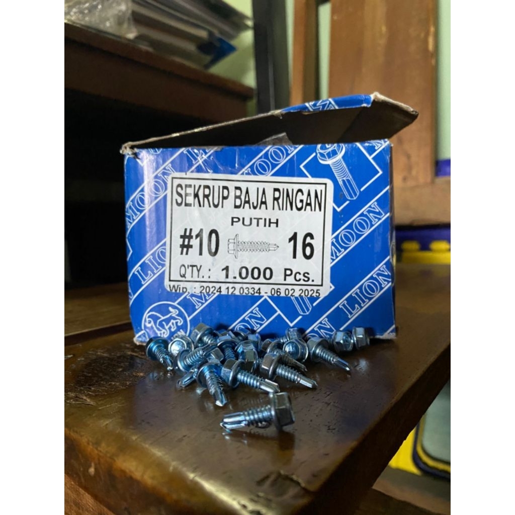 TB Mekar Karya - Baut Roofing Baja Ringan Putih Moon Lion | Sekrup Roofing | Sekrup Ruping Baja Ring
