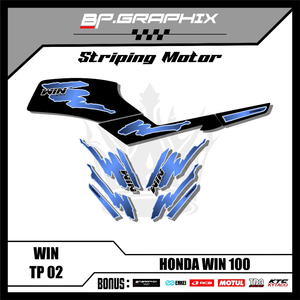 Striping Motor WIN 100  MOTIF SIMPEL Terlaris ( TP 02 )