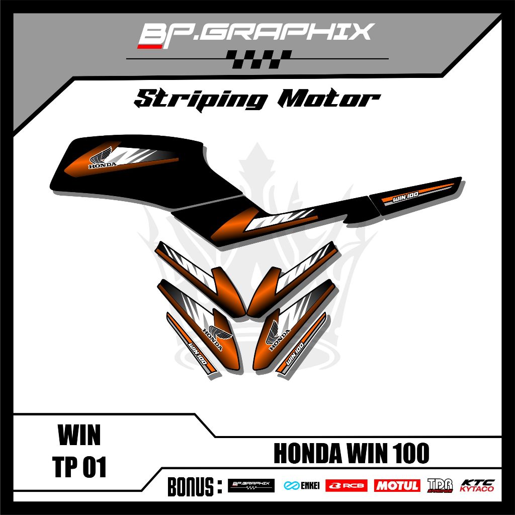 Striping Motor WIN 100  MOTIF SIMPEL Terlaris ( TP 01)