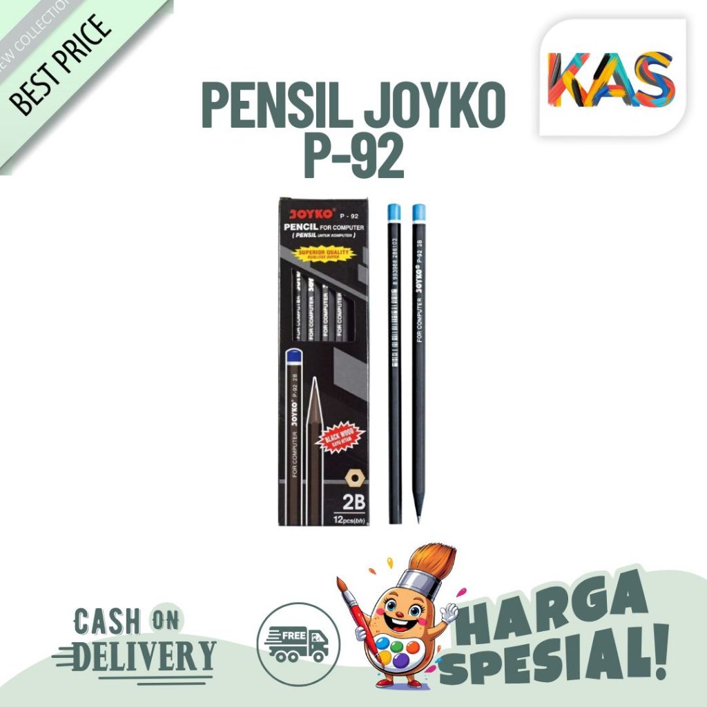 

Pencil Komputer 2B Joyko P-92 Kayu Hitam Alat Menulis1 pack isi 12 pcs Pensil - Lusinan