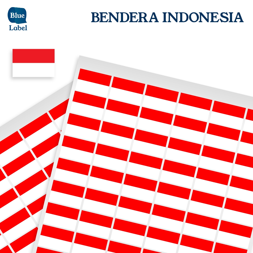 

Blue Label Stiker 'Bendera Indonesia' bahan Premium ukuran 3x2 cm | Label Stiker Bendera Merah Putih