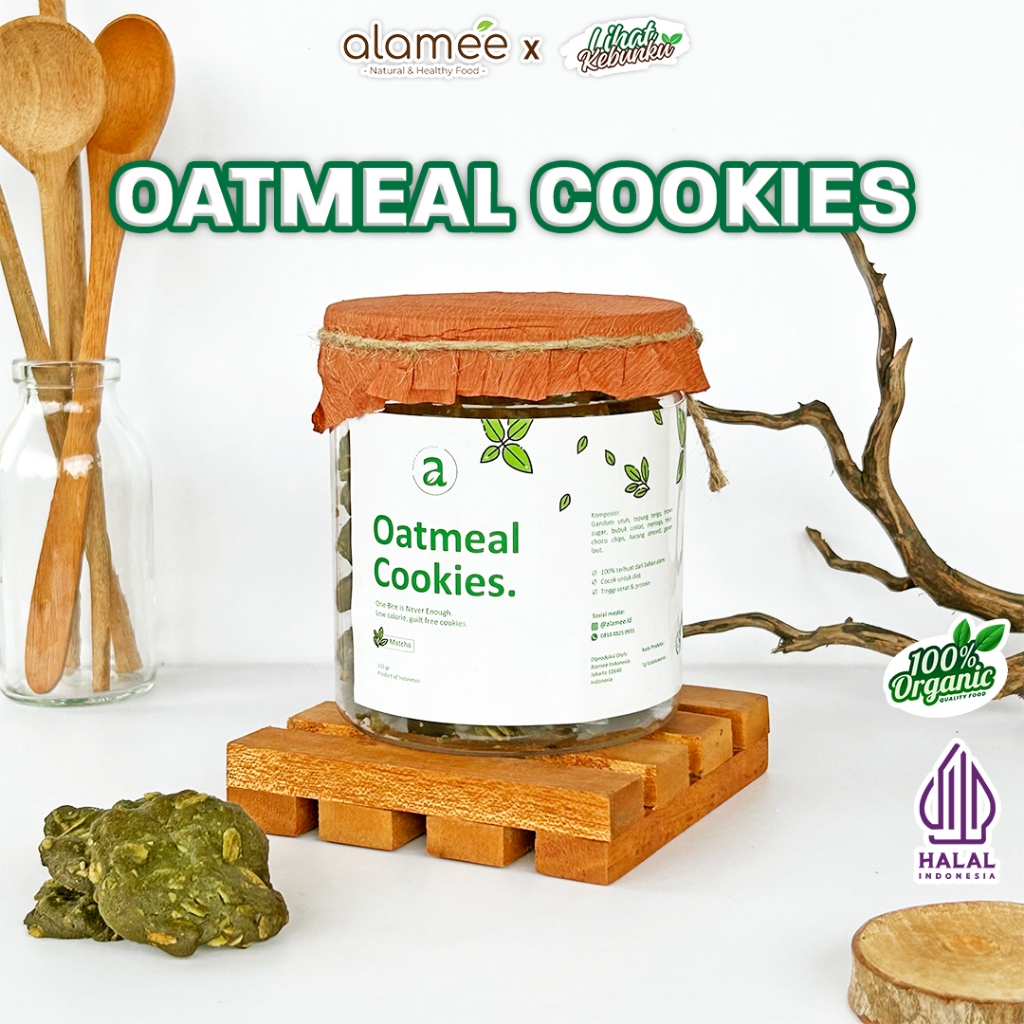 

ALAMEE Cookies Oatmeal Cemilan Sehat - Matcha Cemilan Diet Healthy Snack Oat 225gr LIHAT KEBUNKU