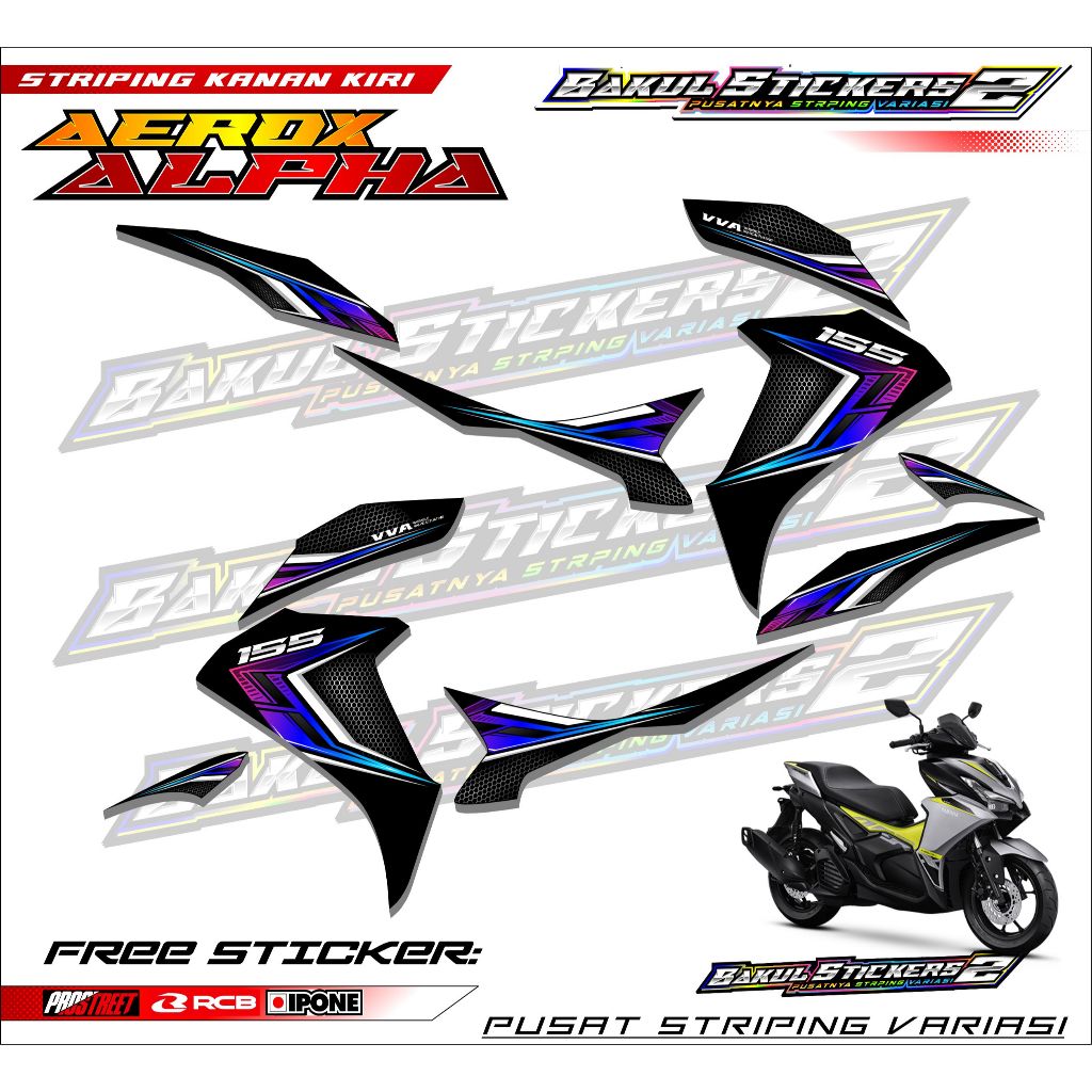 STRIPING VARIASI YAMAHA AEROX ALPHA / STICKER LIST VARIASI MOTOR AEROX ALPHA