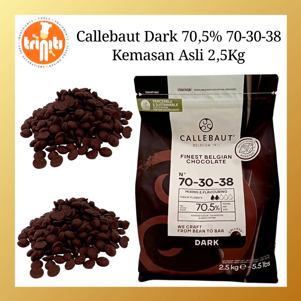 

Callebaut Coverture Dark 70% Kemasan Asli 2,5Kg