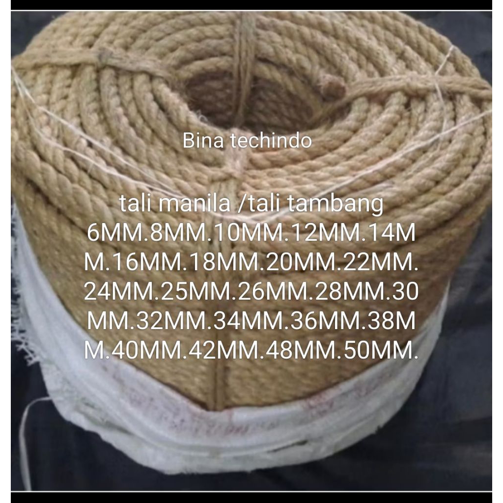 

38MM TALI TAMBANG MANILA. TALI MANILA GONI DADUNG TAMPAR. TALI TAMBANG KUAT. TALI RAMI. TALI GONI. READY TALI TAMBANG