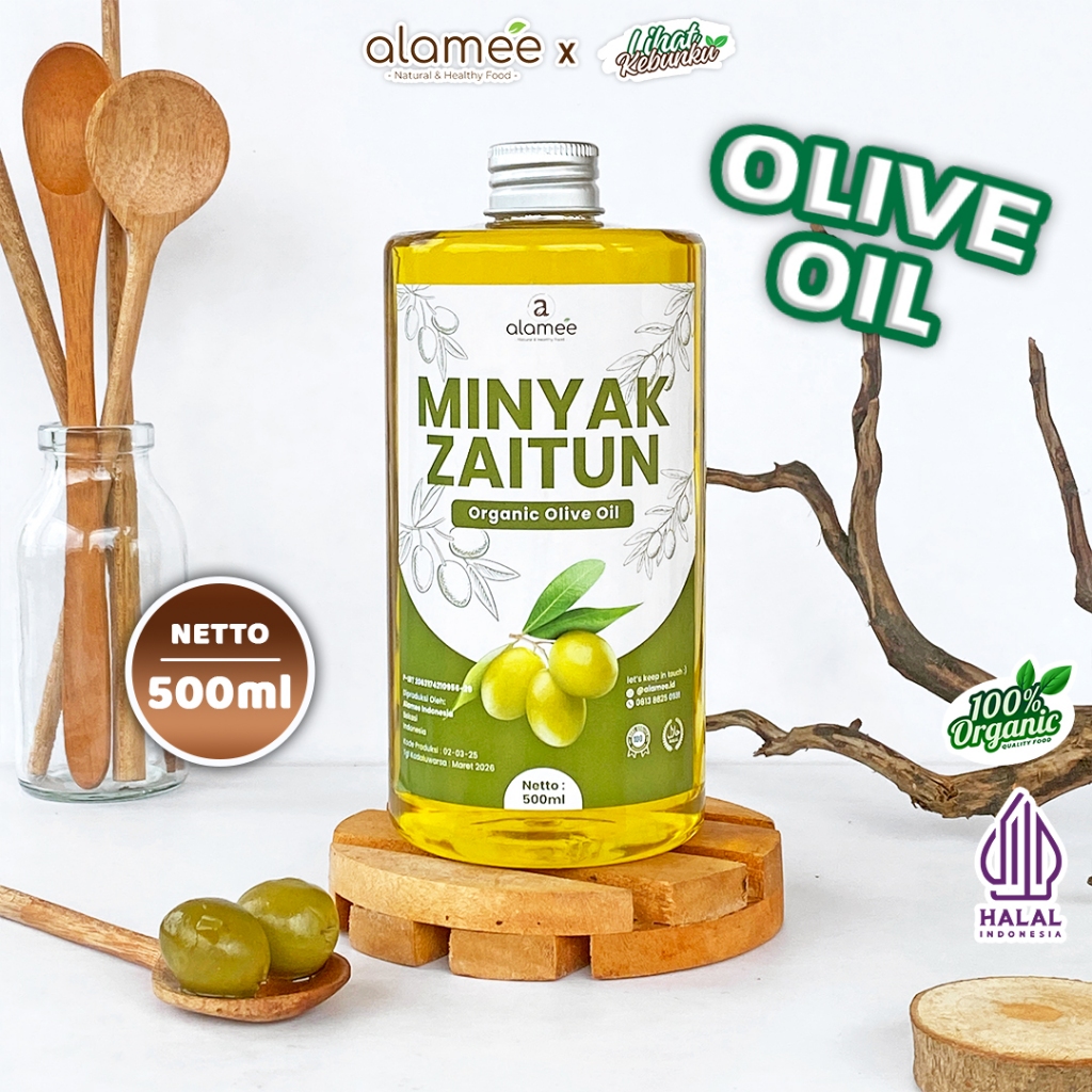 

ALAMEE Minyak Zaitun Olive Oil Extra Virgin Untuk Diminum Organik Murni Asli Masak EVOO 500ml LIHAT KEBUNKU