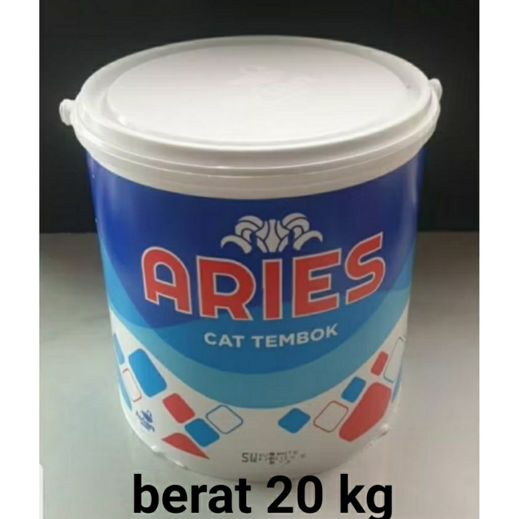 Cat tembok dinding aries warna putih , berat 20 kg