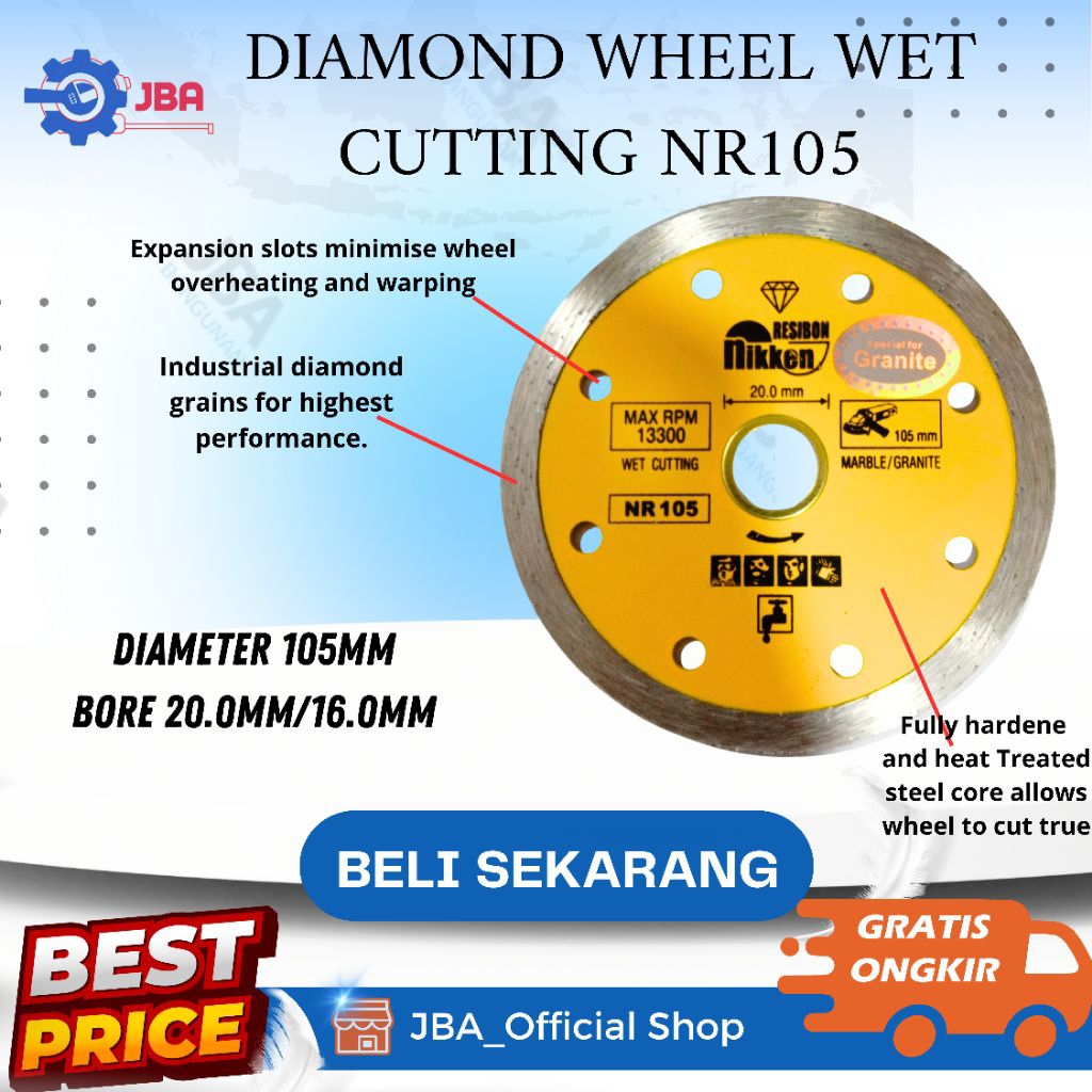 

Mata Pisau Potong Wet Cutting Nikken Resibon NR 105