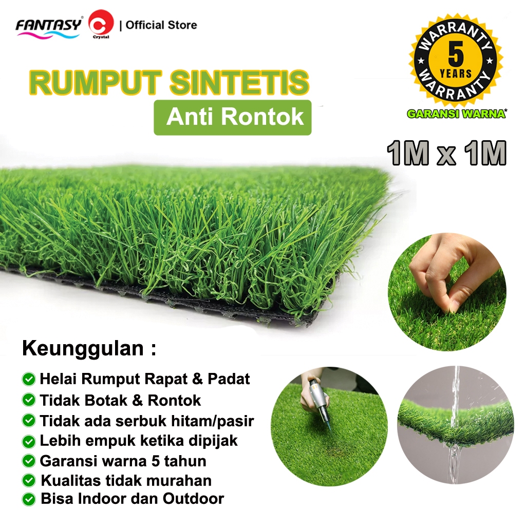 Fantasy Karpet Rumput Sintetis Meteran Rumput Palsu Meteran Artificial Grass 100 x 100