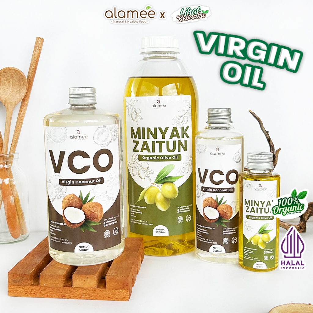 

ALAMEE Virgin Coconut Oil Minyak Zaitun Kelapa Murni Extra VCO Dapat Di minum Di masak Organik 1L LIHAT KEBUNKU