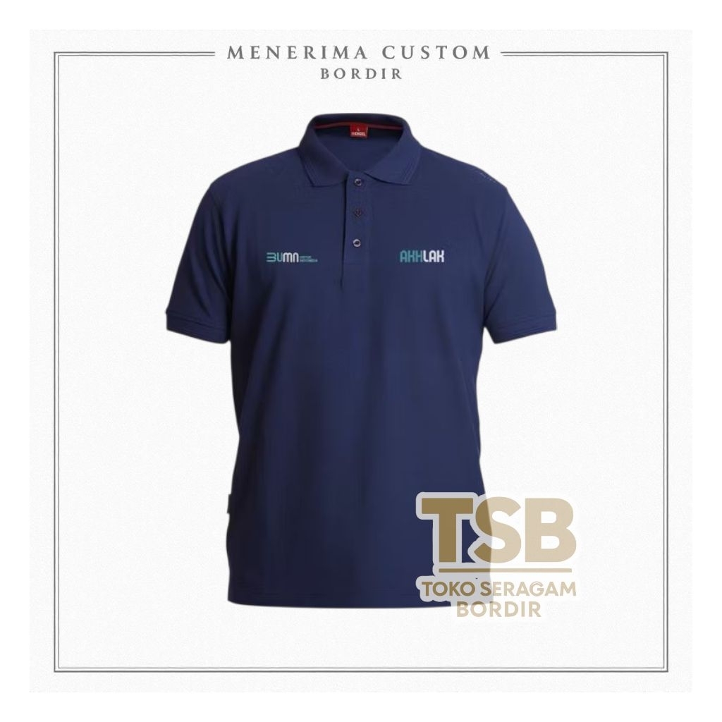 Kaos Polo Bumn Akhlak Kaos Kerah BUMN AKHLAK Polo Shirt Bumn Akhlak Bordir Komputer Pria Wanita Leng