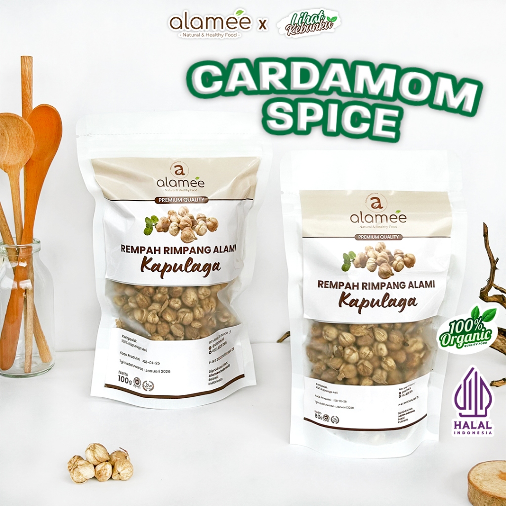 

ALAMEE Kapulaga Kering Lokal Cardamom Kapolaga Kapol Spice Rempah Rimpang Organik Alami LIHAT KEBUNKU