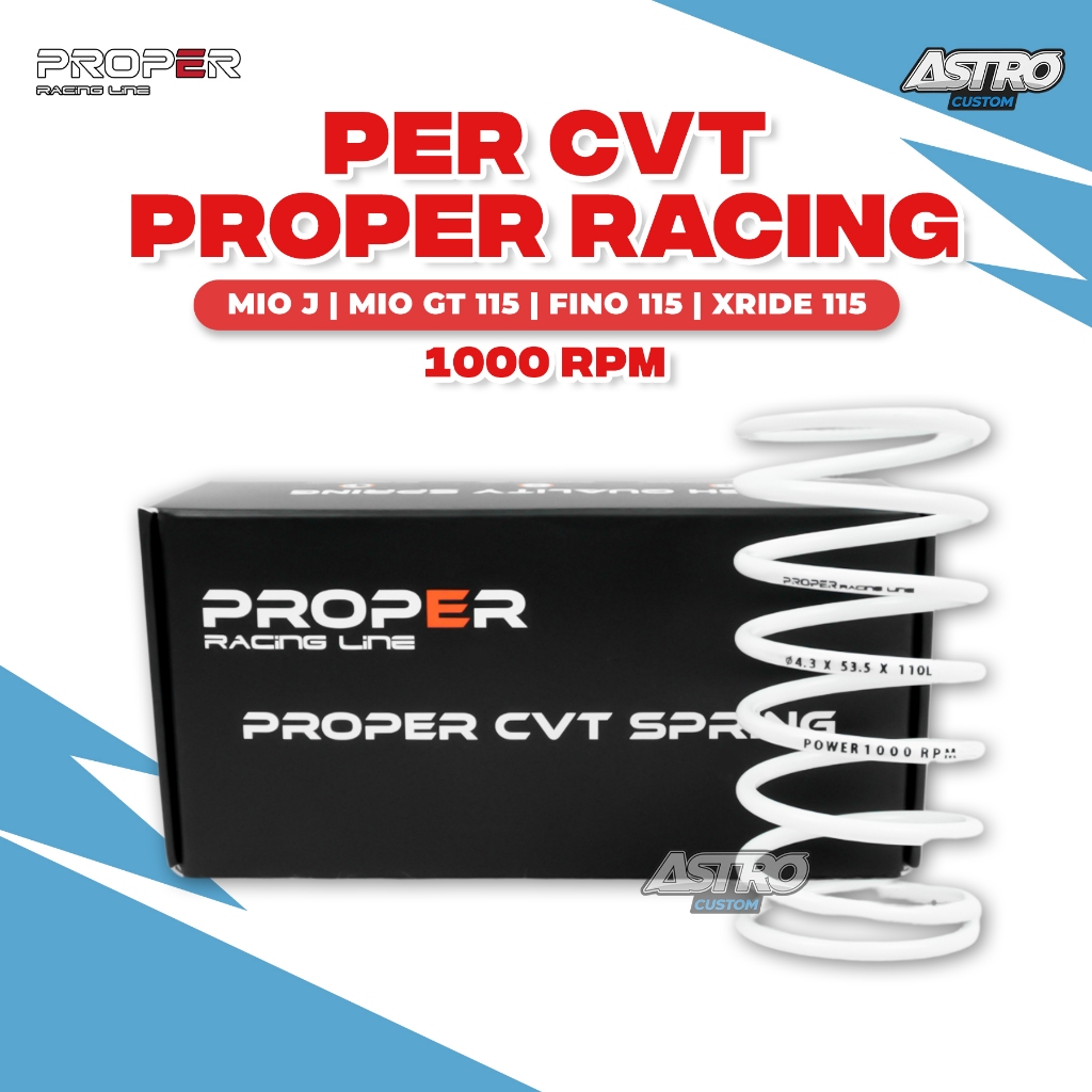 Proper Per CVT 1000 RPM Mio J Fino Soul GT 155 X-Ride 115 Proper Racing Line Spring Pulley CVT