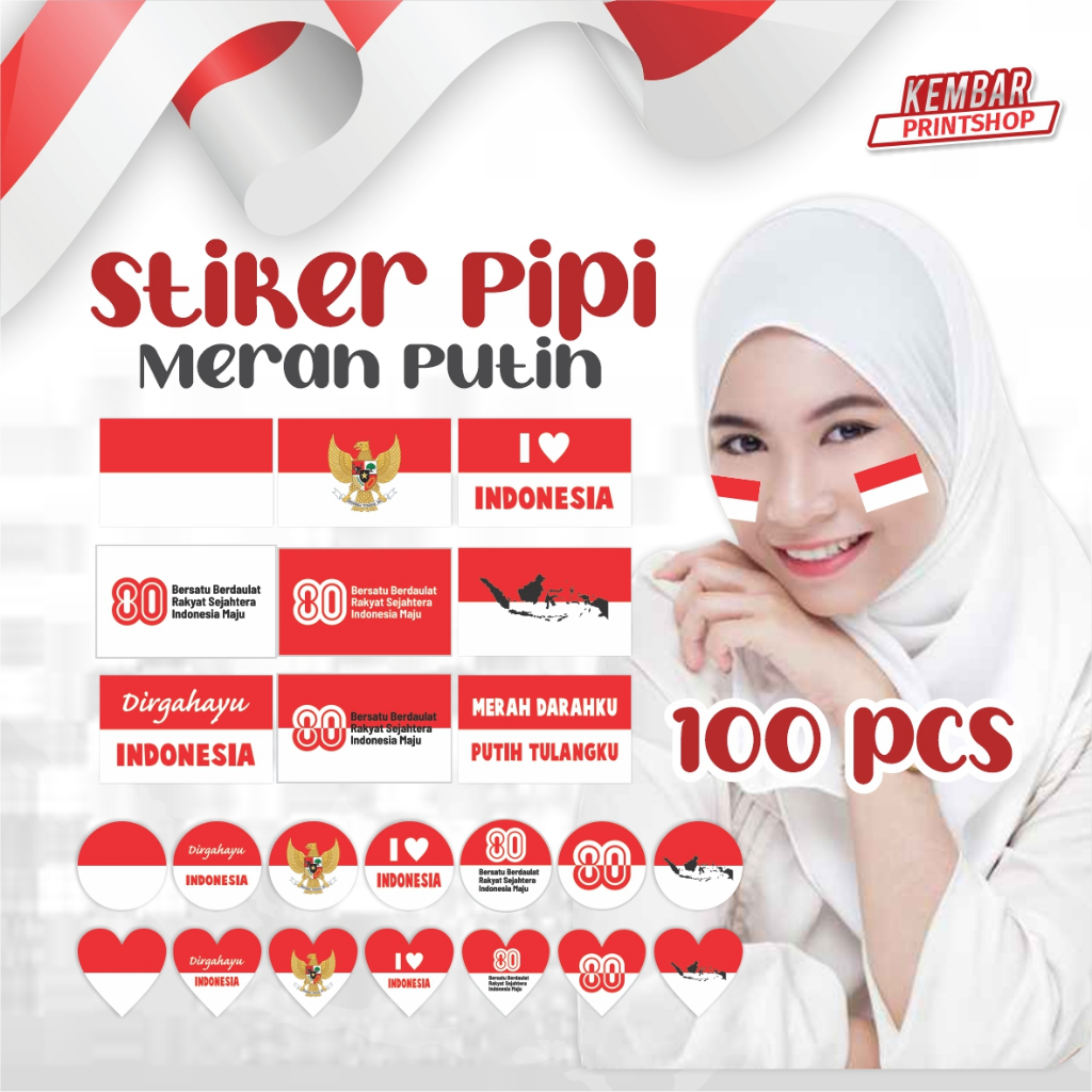 

STIKER PIPI | STIKER MERAH PUTIH | STIKER KEMERDEKAAN 17 AGUSTUS | SIKTER HUT RI | STIKER INDONESIA