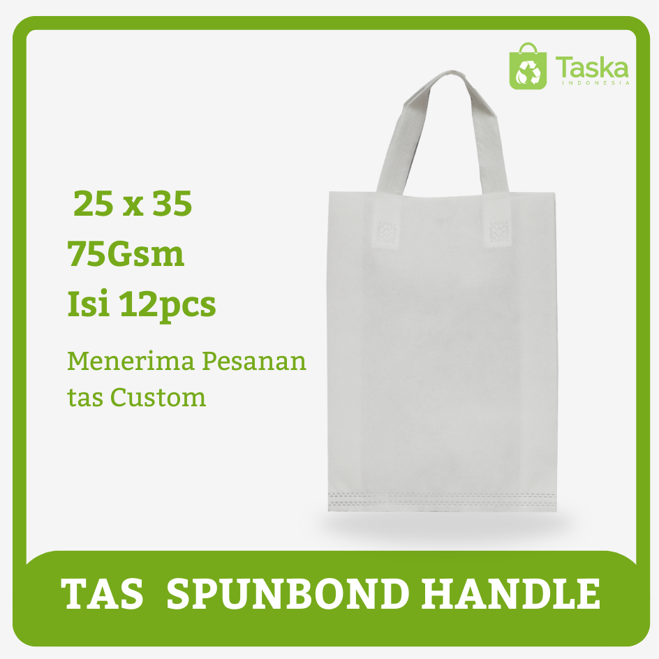 

Taska - Goodiebag Spunbond Handle 25x35 Warna Putih Harga Satuan Tas Souvenir Grosir