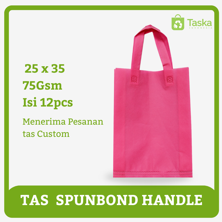 

Taska - Goodiebag Spunbond Handle 25x35 Warna Pink Harga Satuan Grosir Tas Souvenir