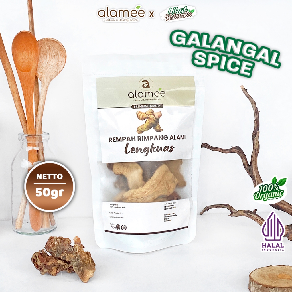 

ALAMEE Lengkuas Kering Dried Galangal Iris Rempah Organik Alami Bumbu Seasoning Masakan Masak 50gr LIHAT KEBUNKU