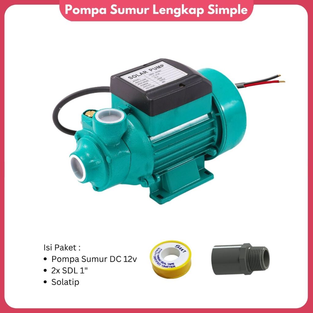 Pompa Air DC 12V Pompa Kebun Hemat Listrik Pompa Sumur Ladang Tenaga Aki Panel Surya