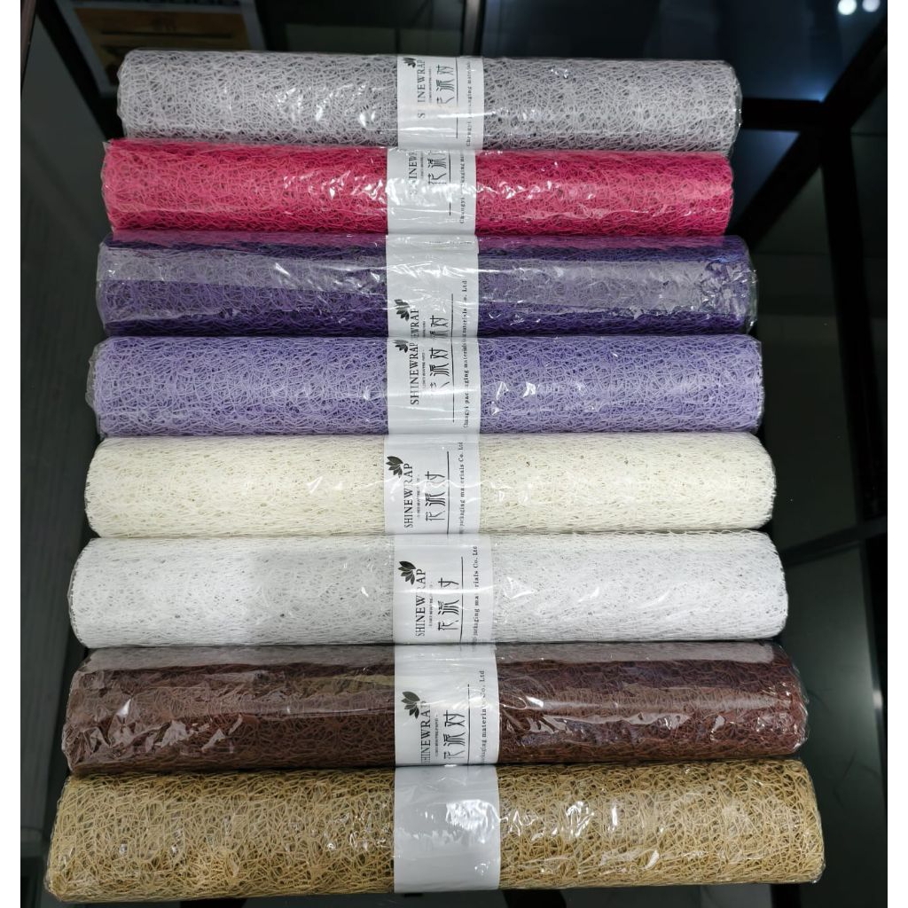 

Flower Wrapping Paper Roll Jaring Spider Mesh Kertas Buket Kain Jaring Roll