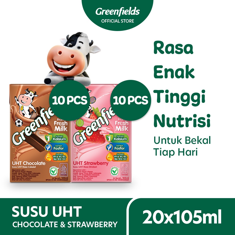 

Susu Greenfields UHT Strawberry & Chocolate 105mL x 20psc