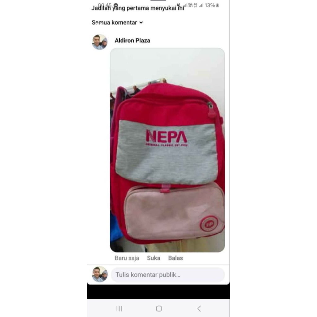 Tas sekolah Nepa pink pekat