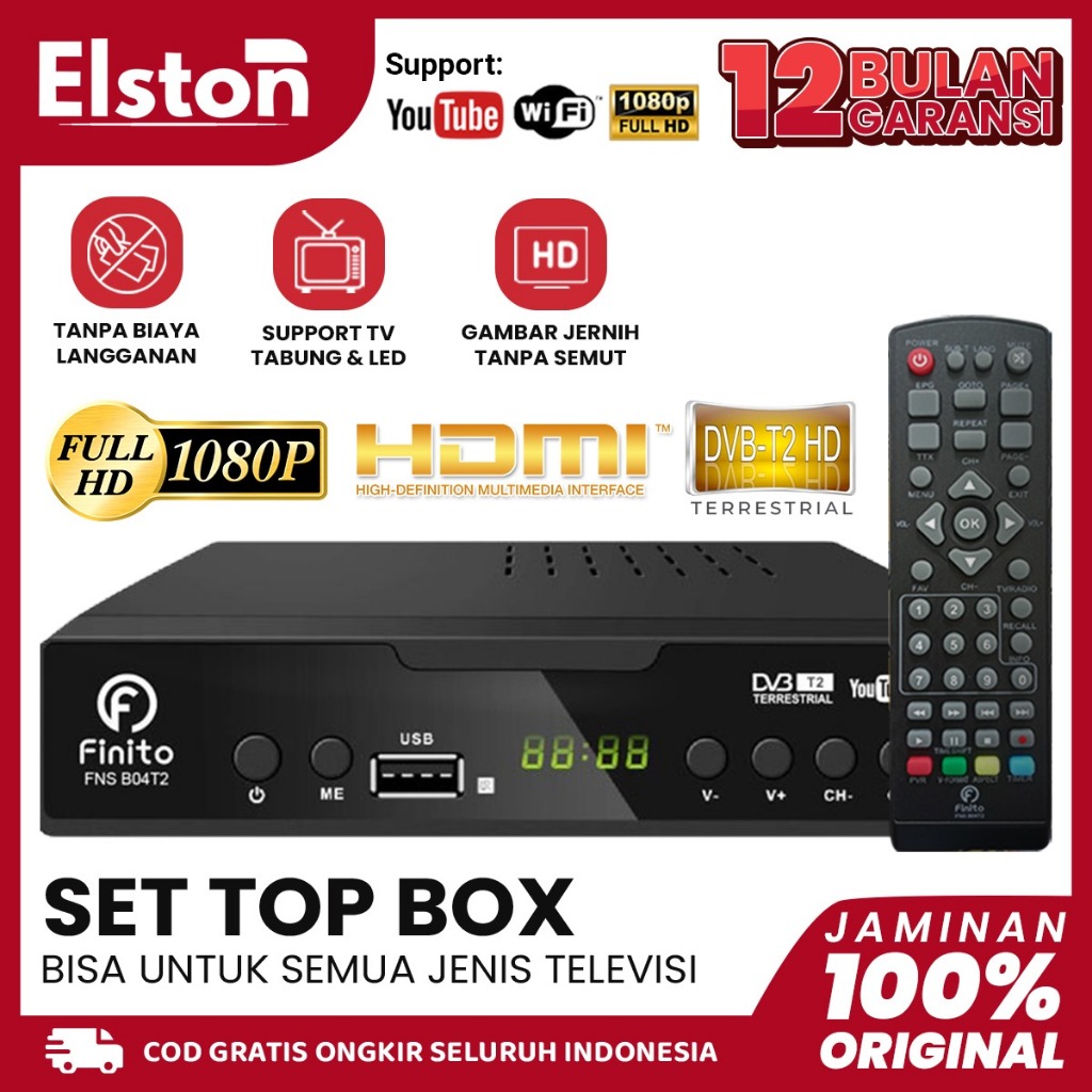 Set Top Box TV Digital Bergaransi Resmi SNI Siaran Gratis Cocok untuk TV Tabung dan LED Semua Tipe