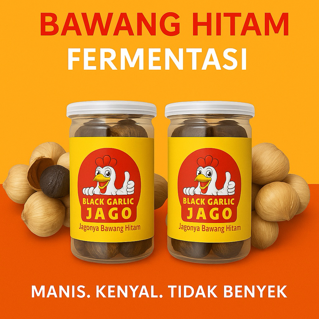 

Black garlic fermentasi Bawang hitam Jumbo 500 gram @ 250gram x 2 Botol