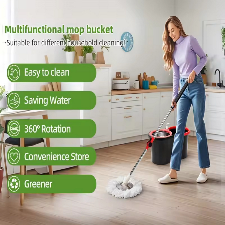 Spin Mop Alat Pel Lantai Otomatis / Alat Pel Lantai / Alat Pel Praktis / Spin Mop