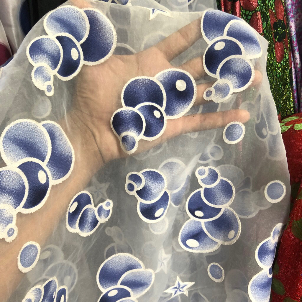 kain organza motif bunga - kain organza motif original kt