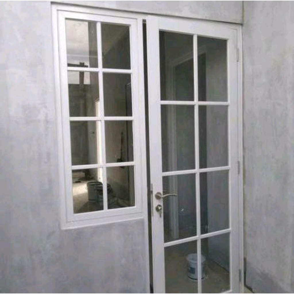 1SET PINTU ALUMINIUM SWING | KUSEN PINTU ALUMINIUM | PINTU ALUMINIUM MINIMALIS