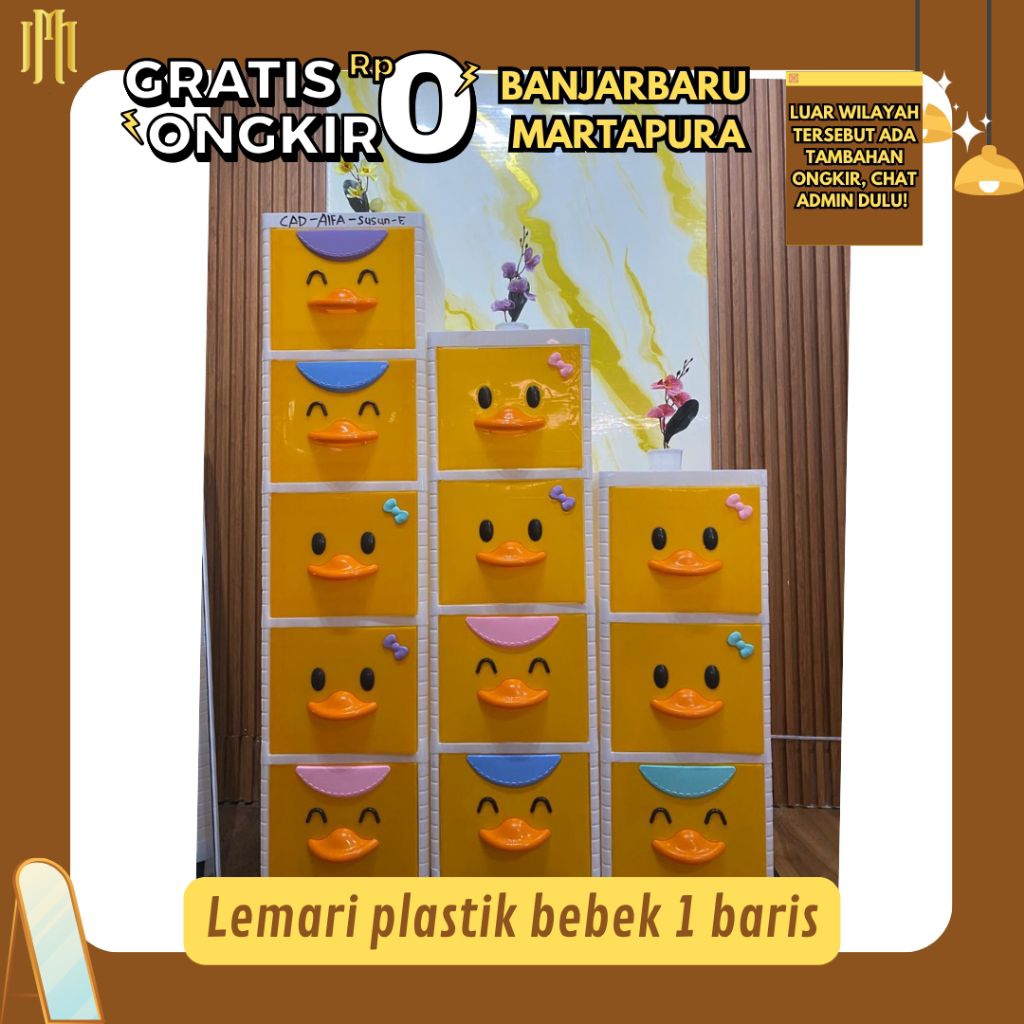 MEBEL MARTAPURA - Lemari Plastik Bebek 1 Baris (RAKIT SENDIRI)