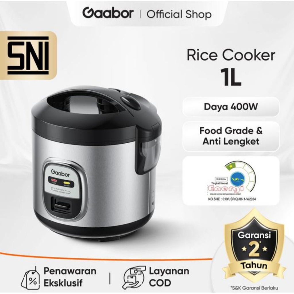 Rice Cooker Gaboor 1L RC20M-YE01A Panci anti Lengket Magic com Gaabor 1 liter