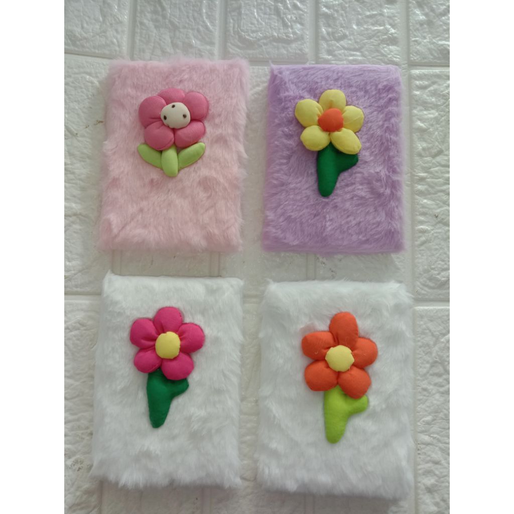 

INDAH JAYA STORE | Notebook Flower 3D Bahan Bulu Cute Pretty
