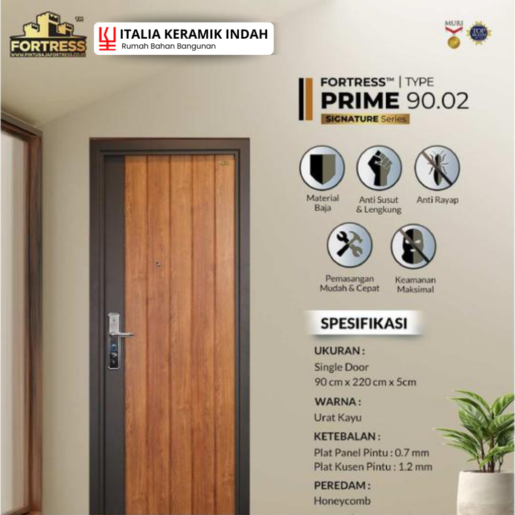 Pintu Baja motif kayu Fortress Prime 90.02