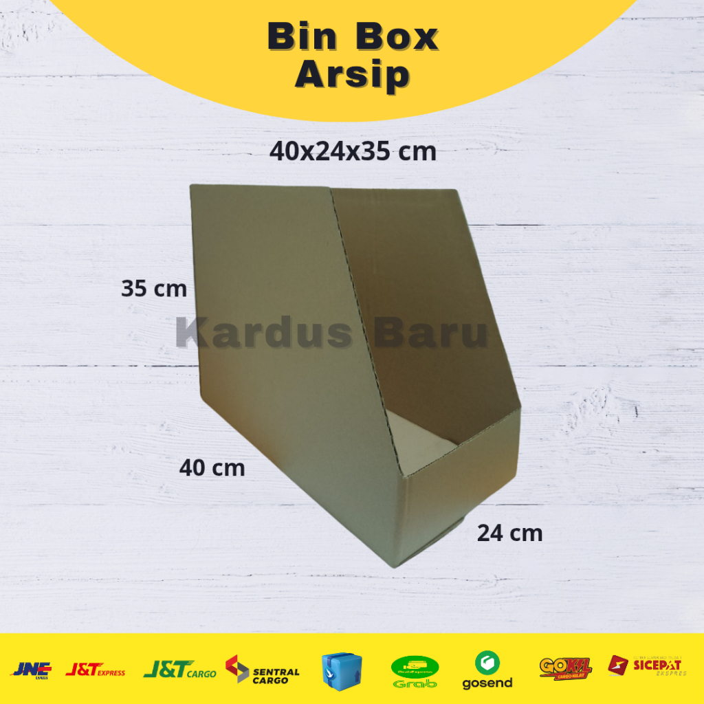 

Bin Box Ukuran 40x24x35 cm | Dus Arsip | Kardus Arsip | Dus Display Produk