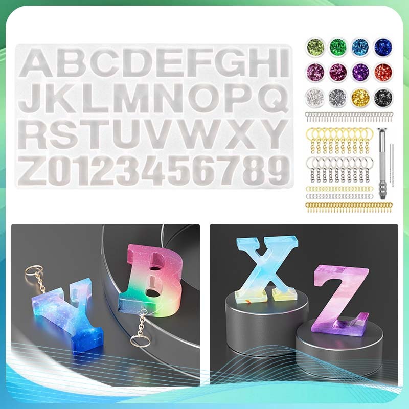 

Paket Lengkap Cetakan Silikon Resin 236pcs untuk DIY Aksesoris Unik