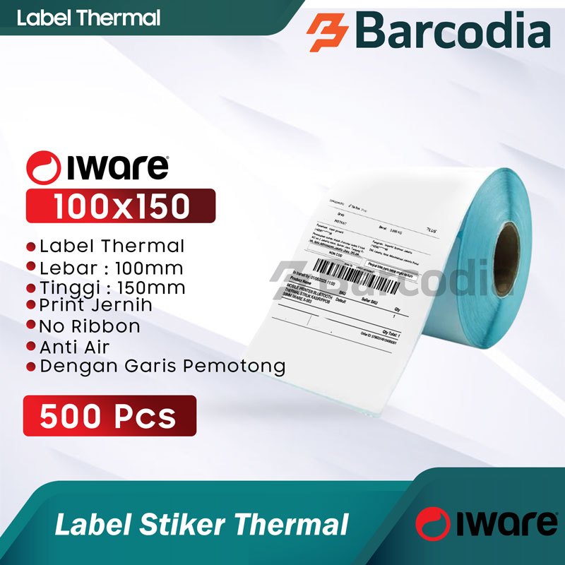 

BARCODIA Kertas Resi Label A6 Thermal Barcode 100x150 Roll